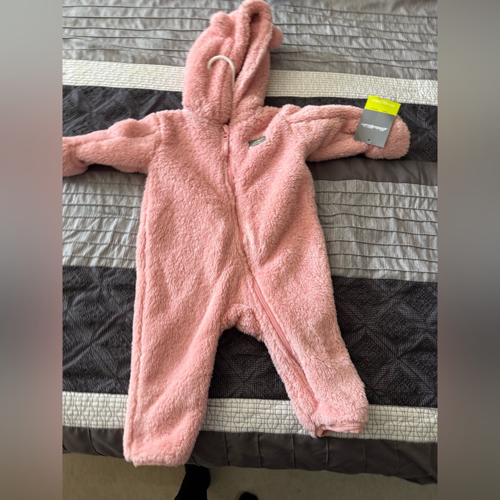 Eddie Bauer Cozy Pink Fleece Baby Onesie